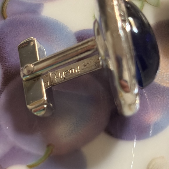 Anson Blue Silver Tone Cuff Links - Picture 2 of 3